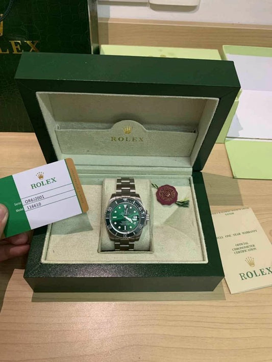 Pre-Owned Rolex Submariner Date “Hulk” – Green Dial & Bezel – Model 116610LV – Authentic – 40mm